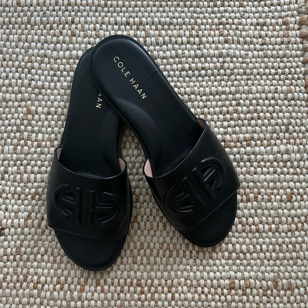 Cole Haan Women's Black Logo Slide Sandals